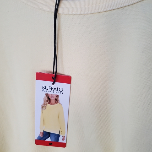 Buffalo David Bitton Light Yellow Women's Sweatshirt Size M - Picture 2 of 4